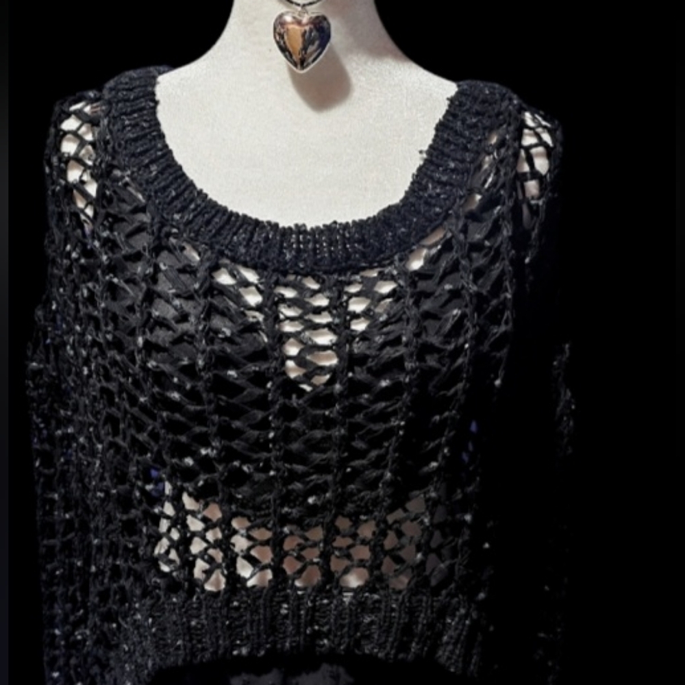 Crochet black blouse